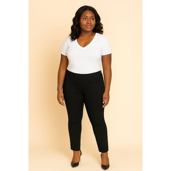 Pants Maurices Black Skinny Dress Slacks Trousers Women's Size 1/2 Short - Picture 7 of 7